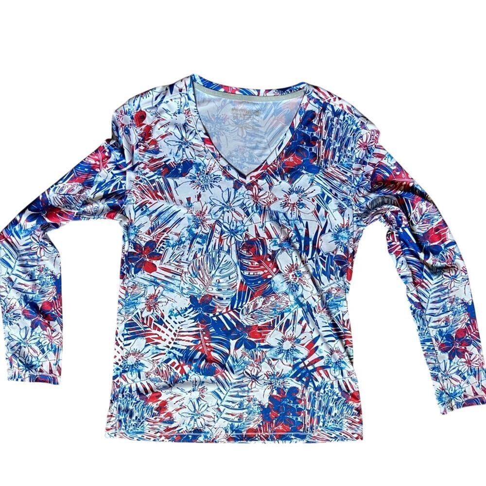 Reel Legends Red white and blue lightweight SPF long sleeve S shirt EUC - Picture 7 of 15